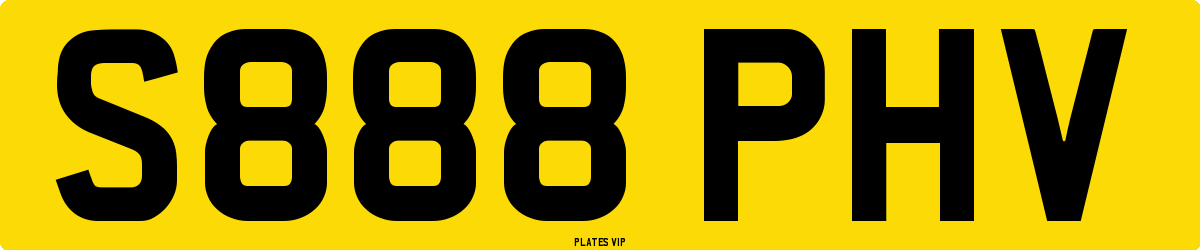 S888 PHV Number Plate