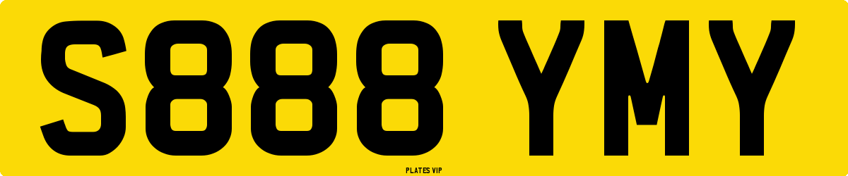S888 YMY Number Plate