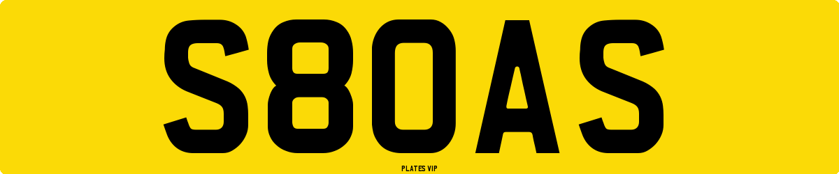 S8OAS Number Plate