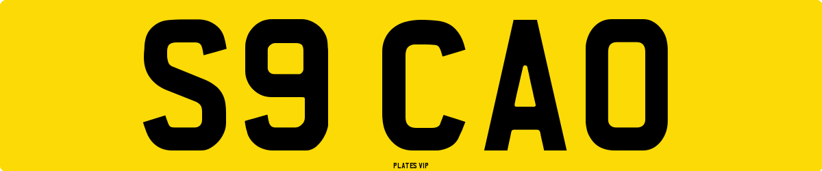 S9 CAO Number Plate