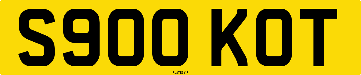 S900 KOT Number Plate