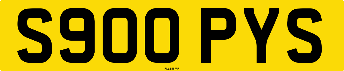 S900 PYS Number Plate