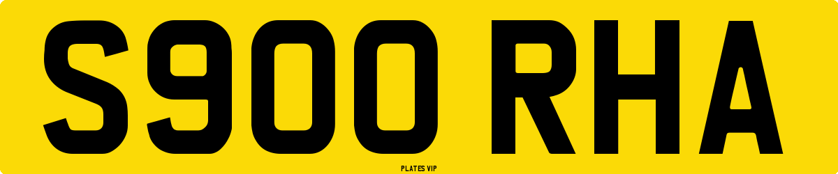 S900 RHA Number Plate