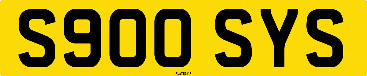 S900 SYS Number Plate