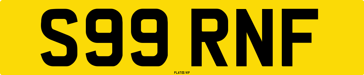 S99 RNF Number Plate