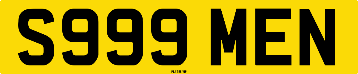 S999 MEN Number Plate