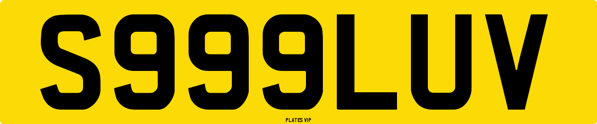 S999LUV Number Plate