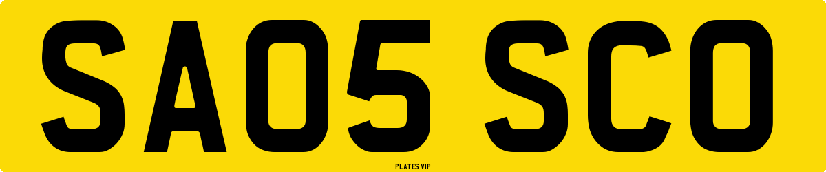 SA05 SCO Number Plate