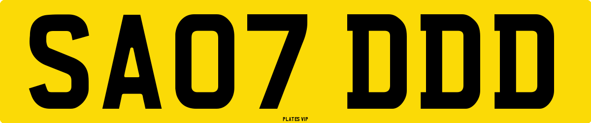 SA07 DDD Number Plate