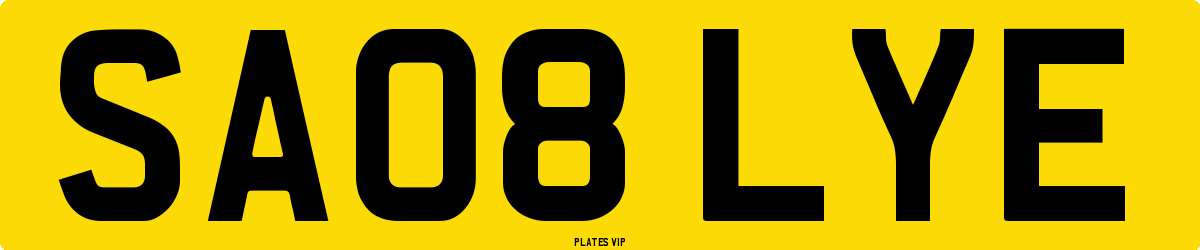 SA08 LYE Number Plate