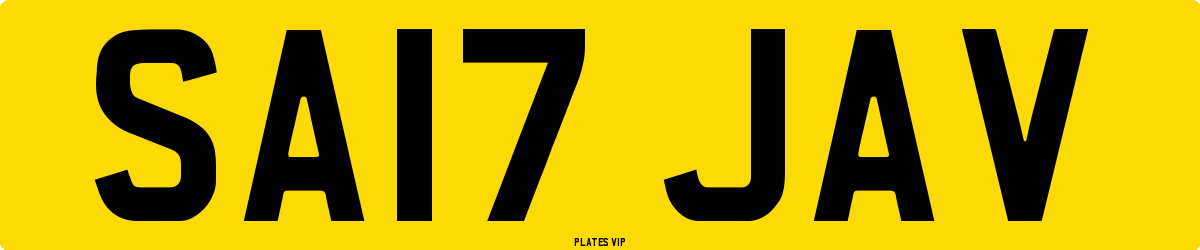 SA17 JAV Number Plate