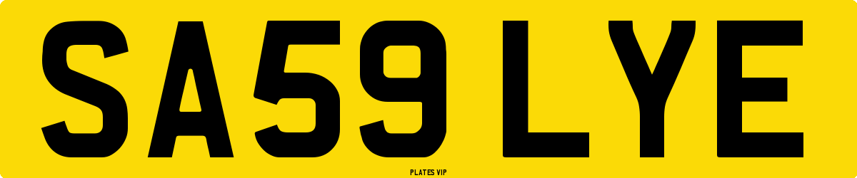 SA59 LYE Number Plate
