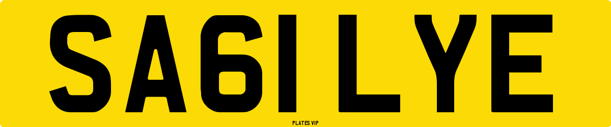 SA61 LYE Number Plate