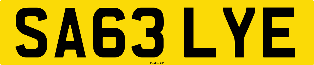 SA63 LYE Number Plate