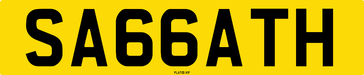 SA66ATH Number Plate