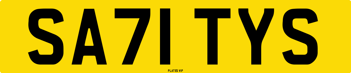 SA71 TYS Number Plate