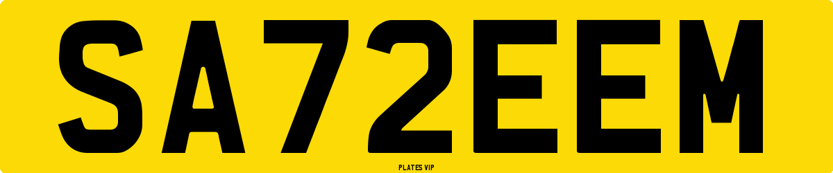 SA72EEM Number Plate