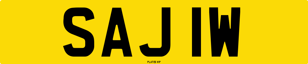 SAJ 1W Number Plate