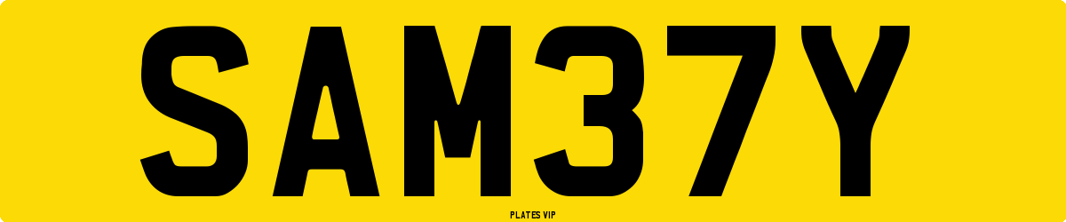 SAM   37Y Number Plate