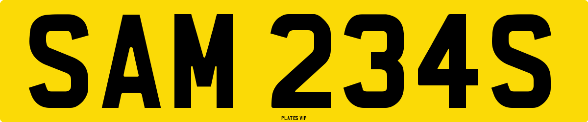 SAM 234S Number Plate