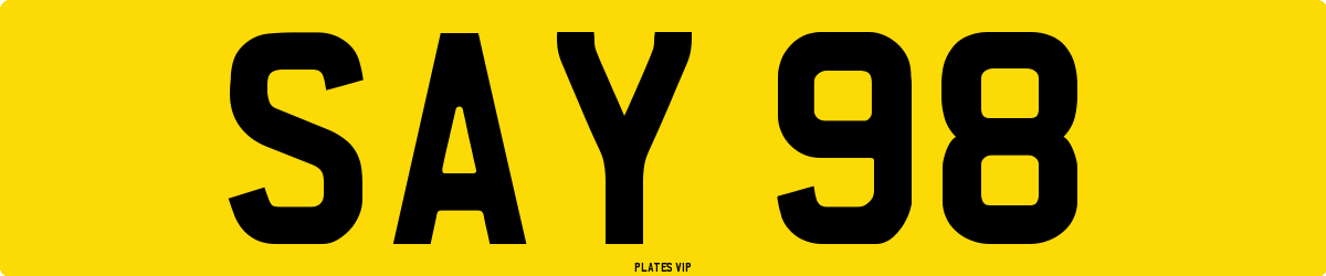 SAY 98 Number Plate