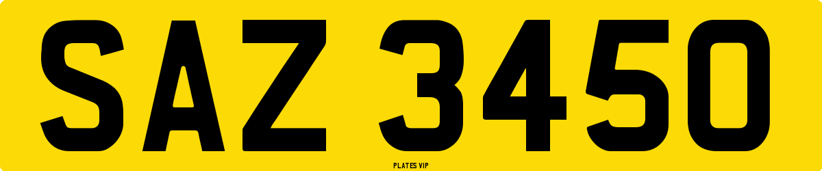 SAZ 3450 Number Plate