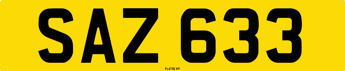 SAZ 633 Number Plate
