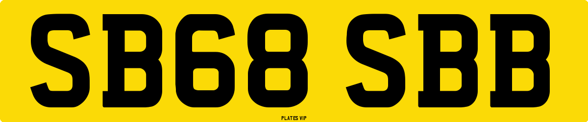 SB68 SBB Number Plate