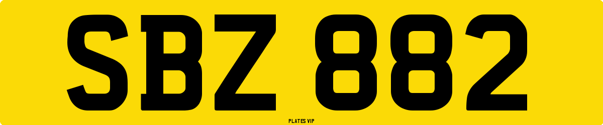 SBZ 882 Number Plate