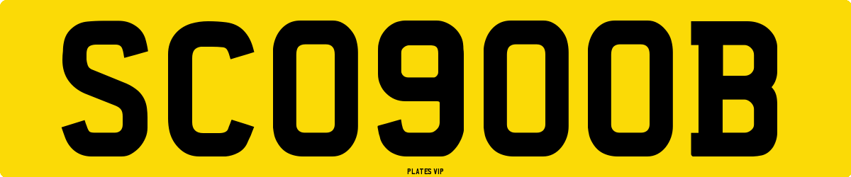 SC09OOB Number Plate