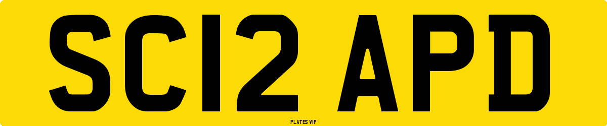 SC12 APD Number Plate