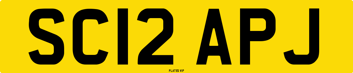 SC12 APJ Number Plate