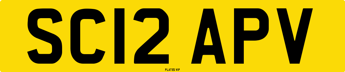 SC12 APV Number Plate