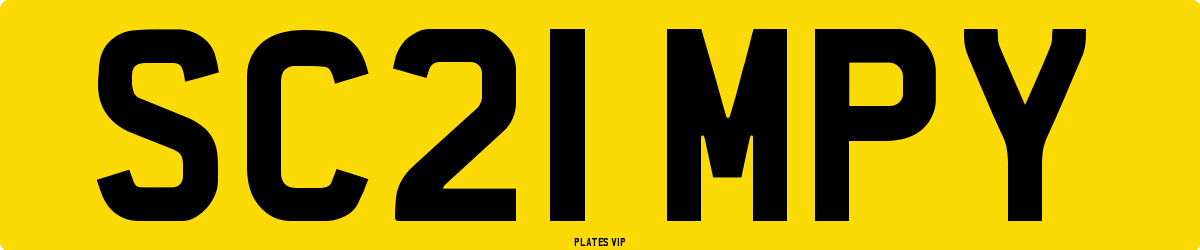 SC21 MPY Number Plate