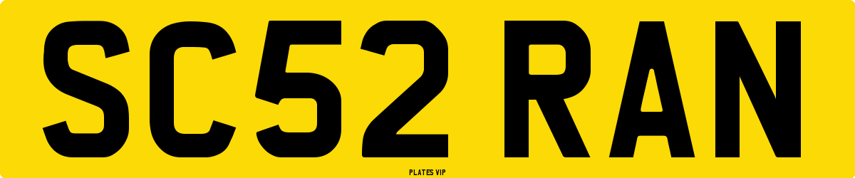 SC52 RAN Number Plate