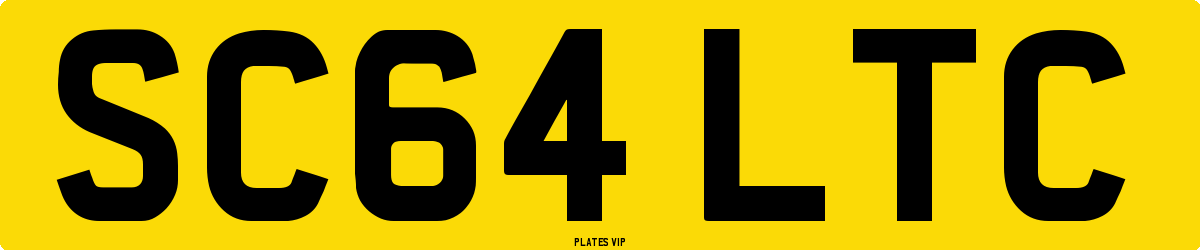 SC64 LTC Number Plate