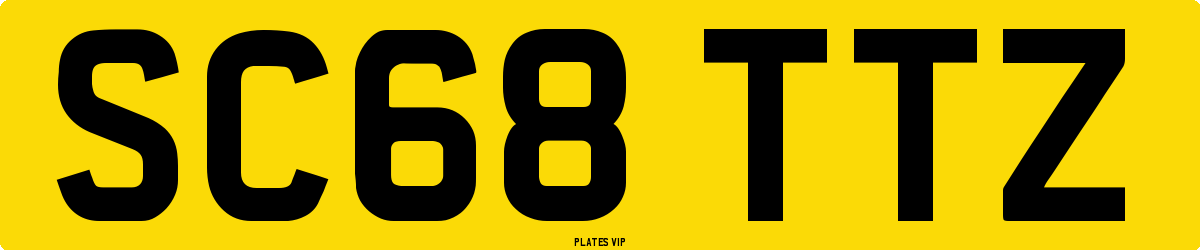SC68 TTZ Number Plate