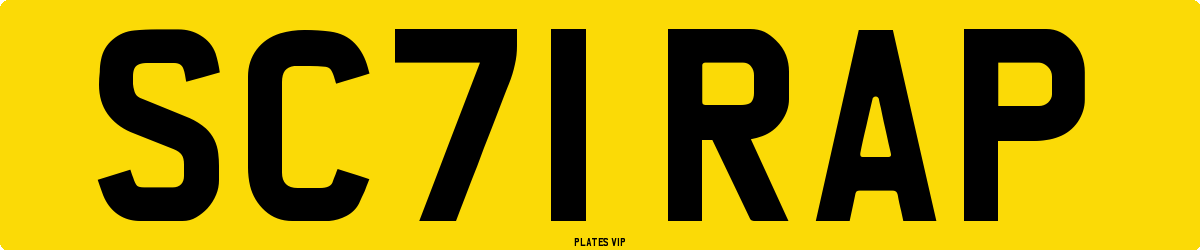 SC71 RAP Number Plate