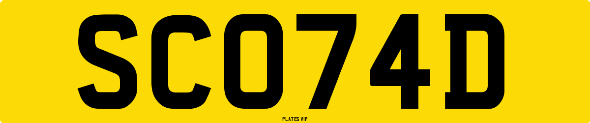 SCO74D Number Plate