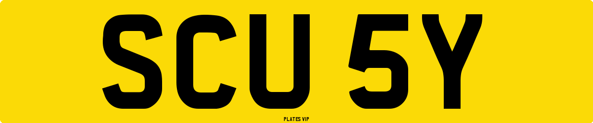 SCU 5Y Number Plate