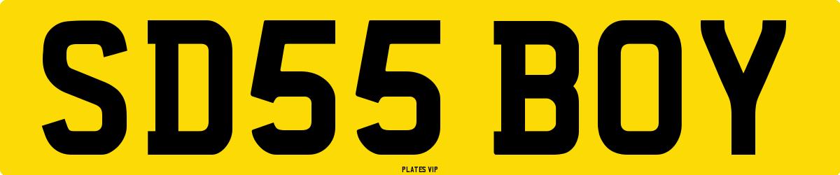 SD55 BOY Number Plate