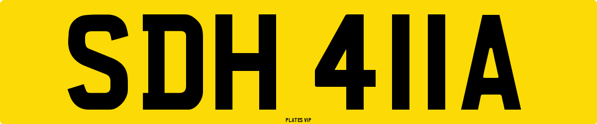 SDH 411A Number Plate