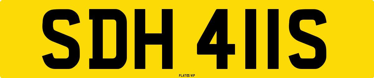 SDH 411S Number Plate