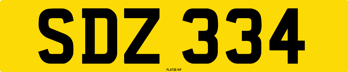 SDZ 334 Number Plate