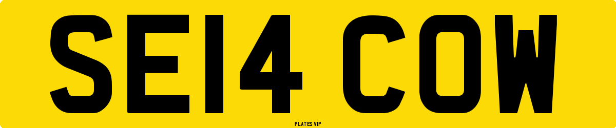 SE14 COW Number Plate
