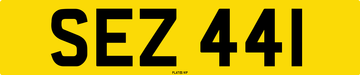SEZ 441 Number Plate