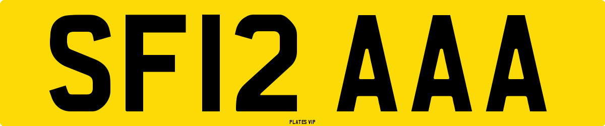 SF12 AAA Number Plate