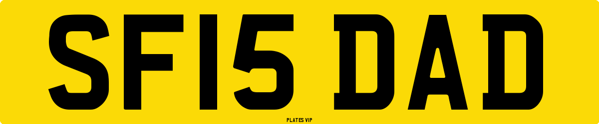 SF15 DAD Number Plate