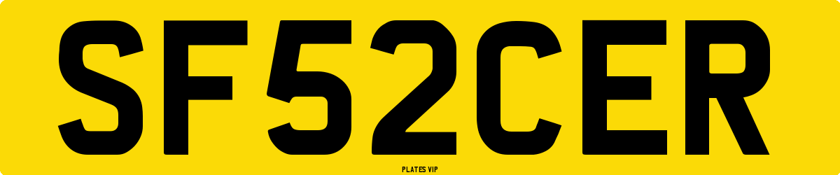 SF52CER Number Plate