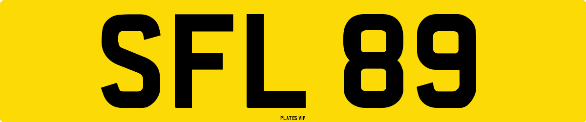 SFL 89 Number Plate